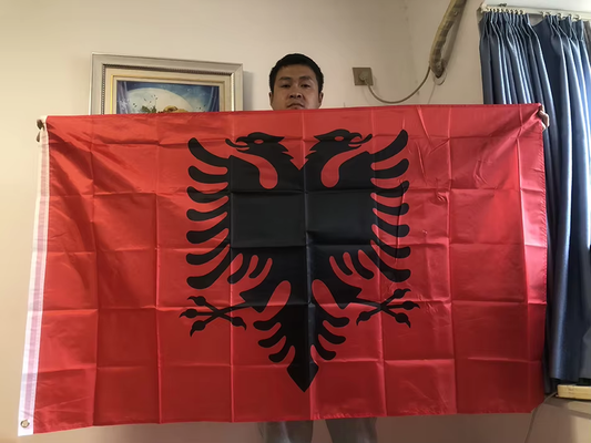 HABO Albanien Flagge 90 x 150 cm Fahne Shqipëria Rot Doppelkopf Adler Albaner 