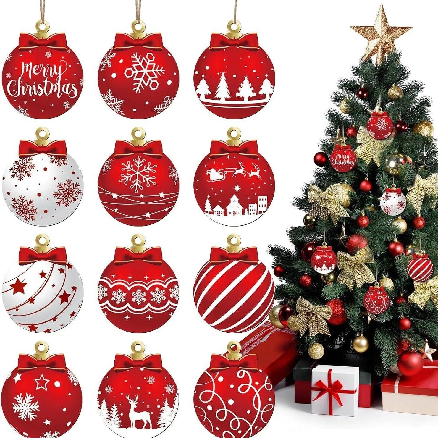HABO Christbaum Kugeln Weihnachtsdekoration Weihnachtsbaum Anhänger Ornamente 