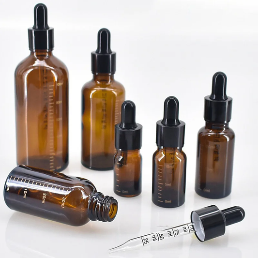 HABO Tropfflaschen 5-100ml Fläschchen Spender Dunkles Glas Getönt Klein Pipette