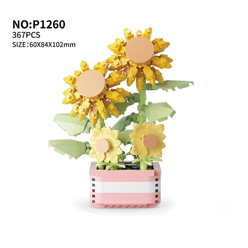 HABO Blumenstrauß Bausteine Set DIY Blumen Geschenk Valentinstag Frauen Mädchen