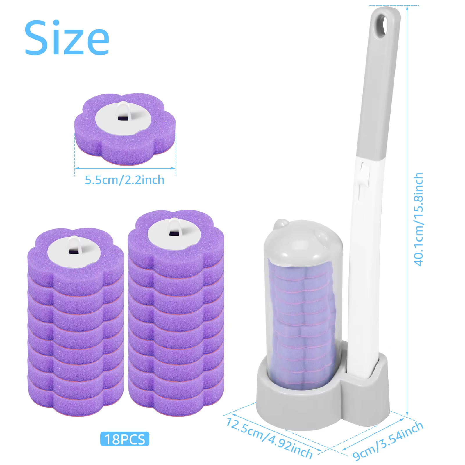 HABO 18/36-Teiliges Toilettenbürsten-Set mit Wandmontage Reinigungswerkzeug