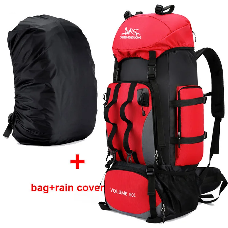 HABO 90L Wasserdicht Wandern Camping Rucksack Trekking Backpacking Groß Fächer