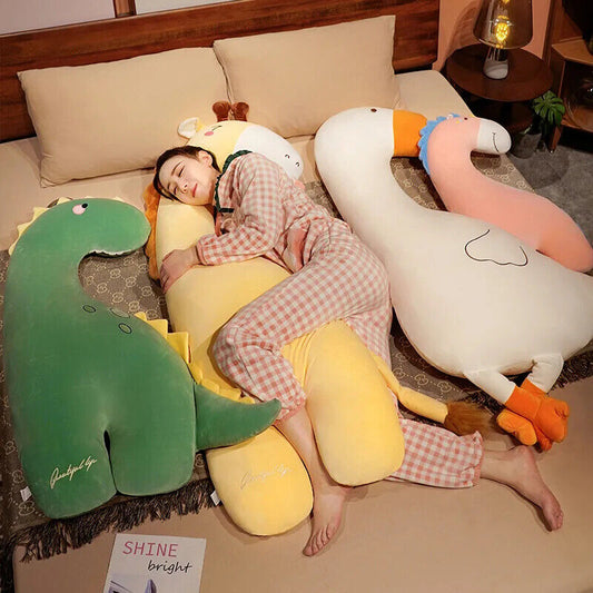 Großes Plüschstofftier – Giraffe, Krokodil und Dinosaurier Kissen