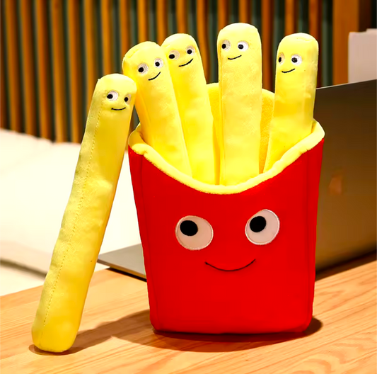 Pommes Frites Kissen Kuscheltier Plüschtier lächende Fritten Mcdonal 40 cm