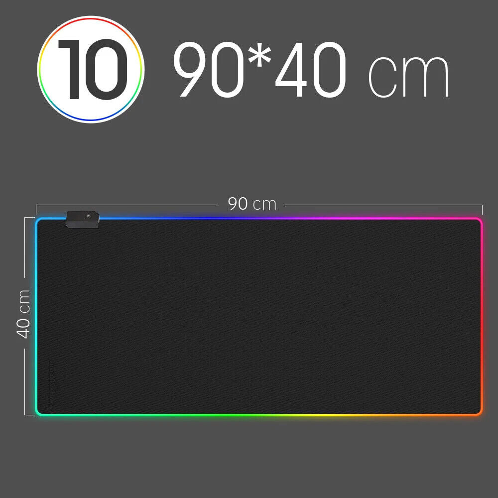 RGB Gaming Mauspad Matte LED Leuchtstreifen Schreibtischunterlage Wasserdicht