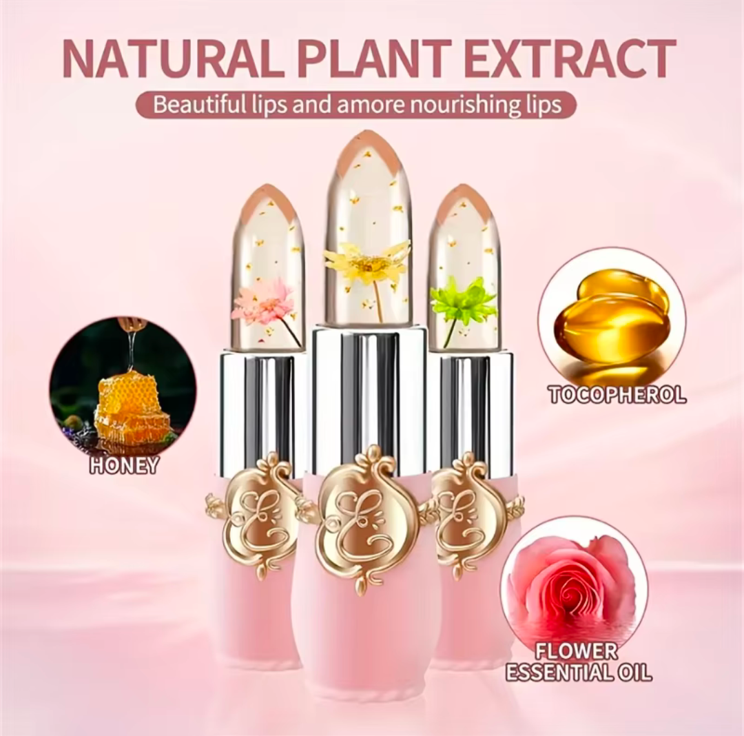 Lippenstift mit Blume mehrfarbig Feuchtigkeit Stift Mädchen