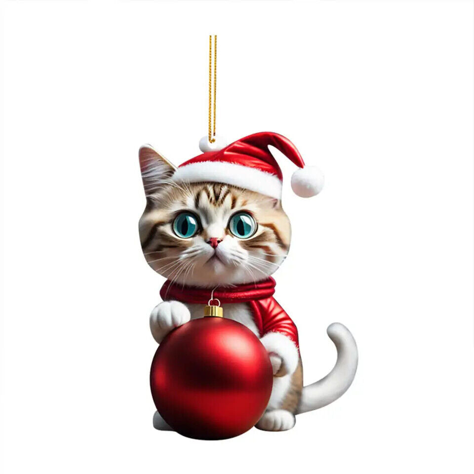 Weihnachts Katzen Anhänger Dekoration Christbaumkugeln im Katzen Design Kugeln 