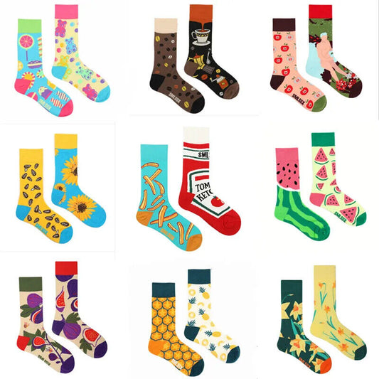 HABO 1 Paar Lustige Socken Ketchup Pommes Eis Noten Pilze Geschenk Mann Frauen