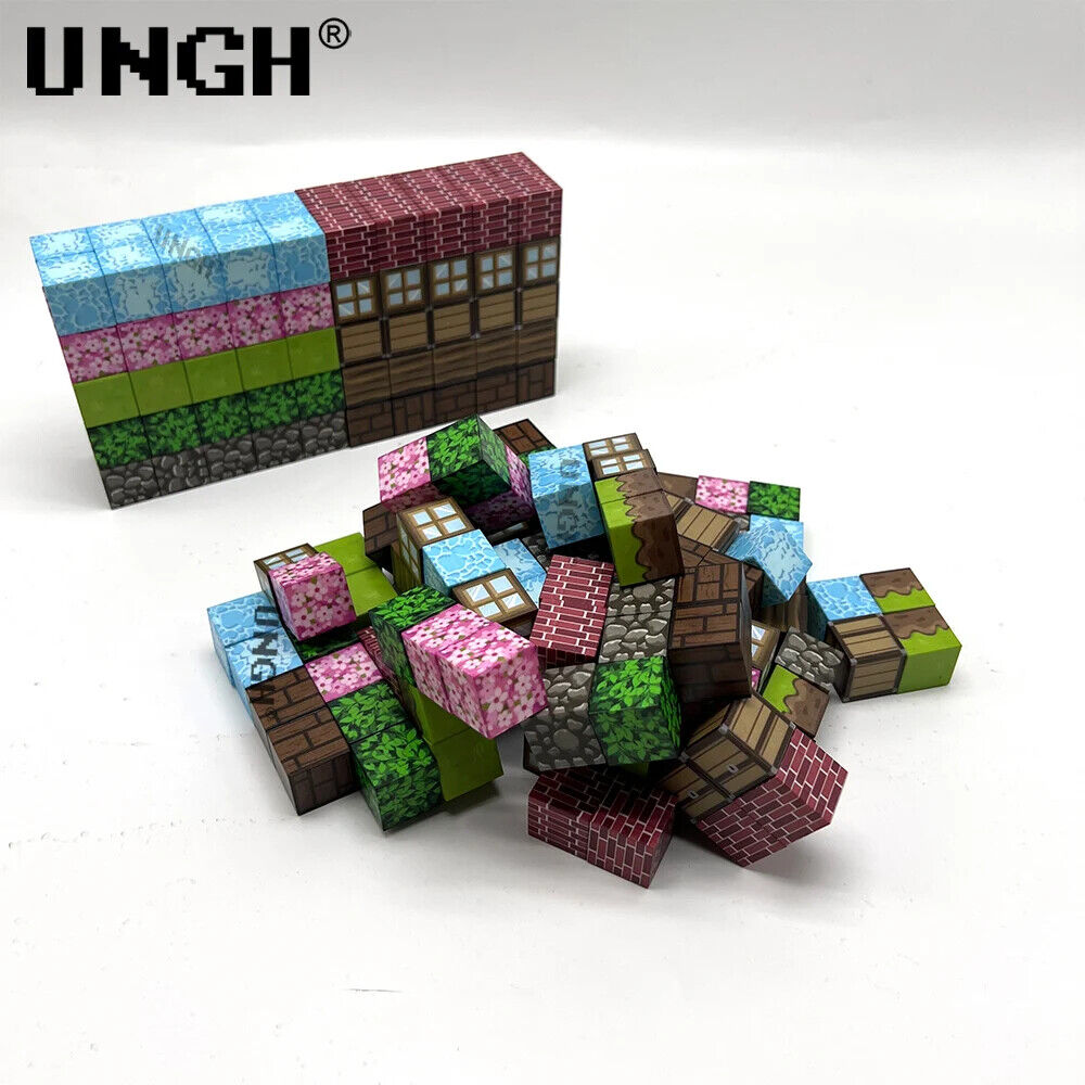 Minekraft magnetische Bausteine Magnetblock Baustein Puzzle Spielzeug Bauset 