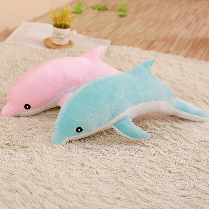 HABO 30Cm Delfin Plüschtier Kuscheltier Blau Rosa Meer Geschenk KInder Kissen