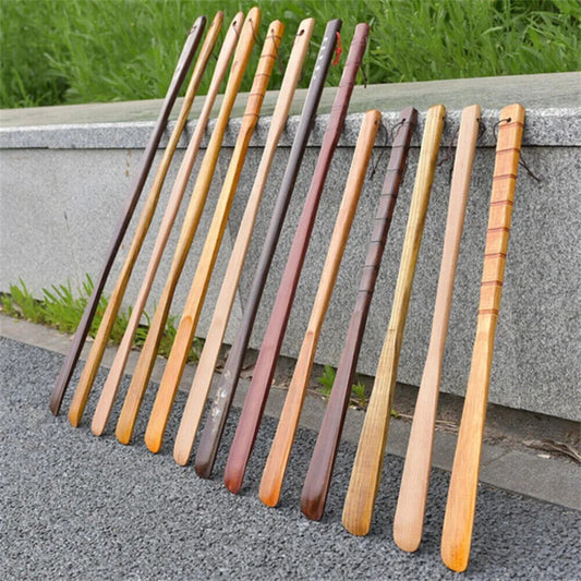 HABO Tragbarer Holz Schuhanzieher Hängeschlaufe, für Senioren und Schwangere
