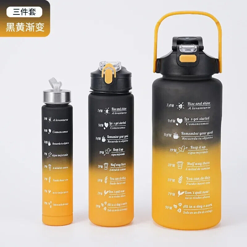 Wasser Flaschen Set 3 Stücke Sport Flasche Tragbar verschiedene Größen Wasser