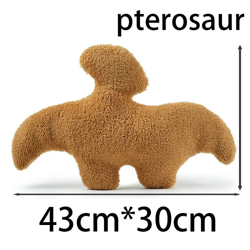 Dino Nugget Kissen Plüsch Kinder Dinosaurier Geschenk Tyrannosaurus Braun