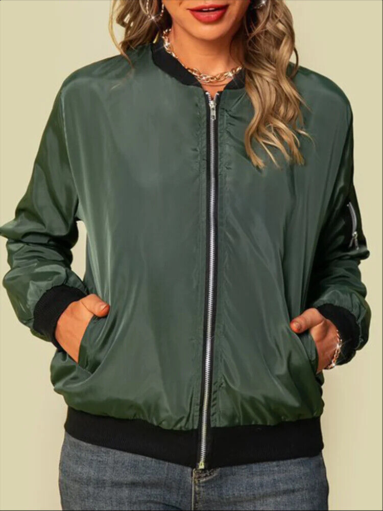HABO Bomber Jacke Frauen Dünne Bomber Jacke Sommer Herbst Fahrrad Windjacke 