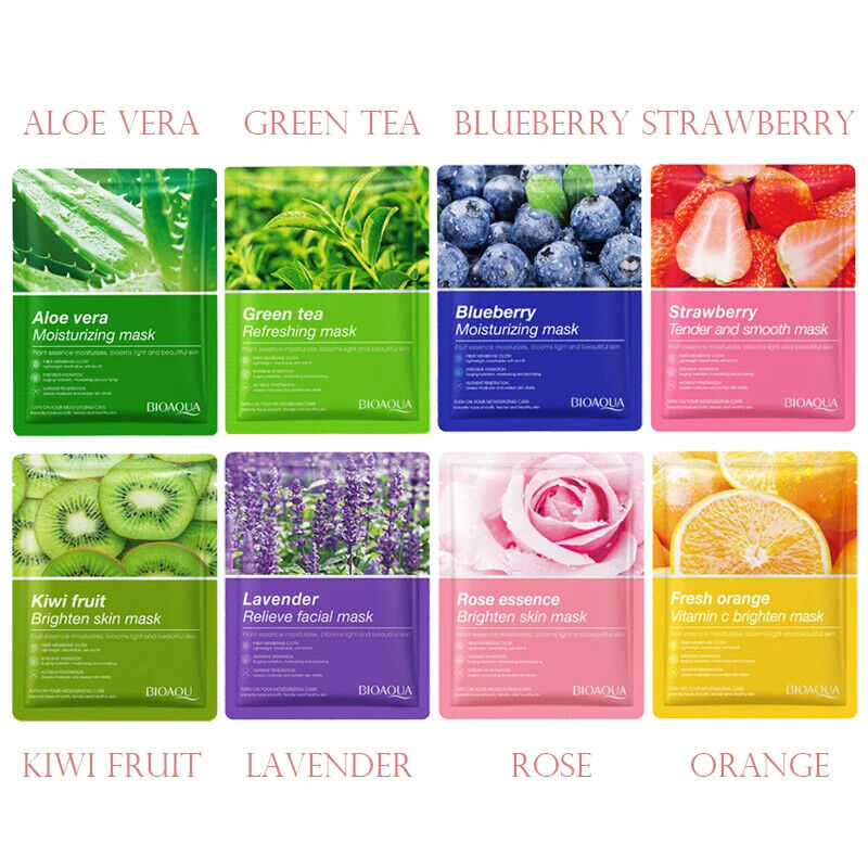 HABO 8 Stück Gesichts Masken Feuchtigkeit Koreanische Skincare Pflege Kosmetik