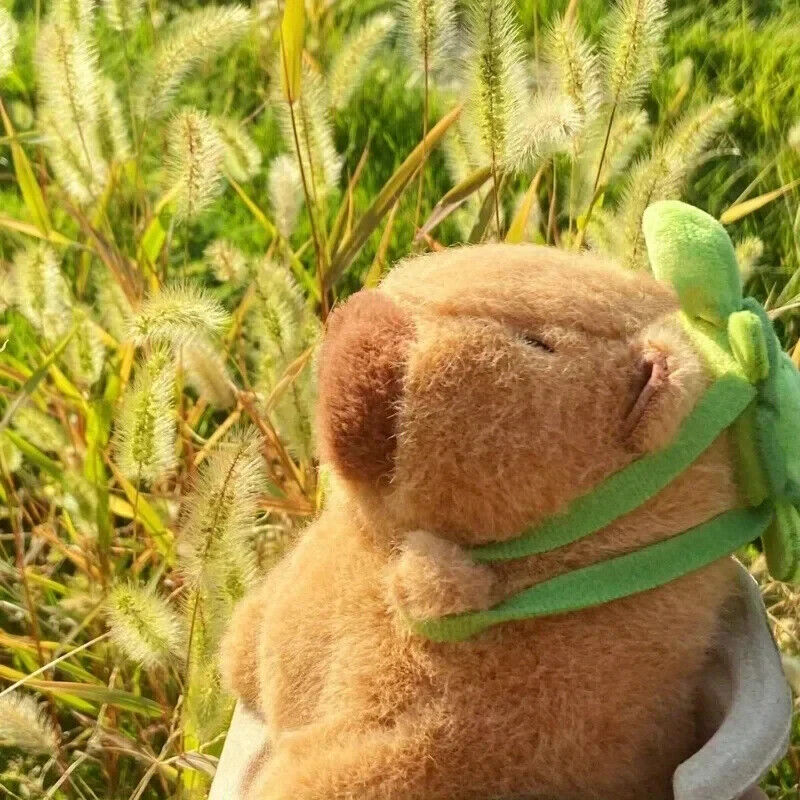 HABO 23cm Capybara Plüschtier Kuscheltier Braun Rucksack Süß Geschenk Mädchen