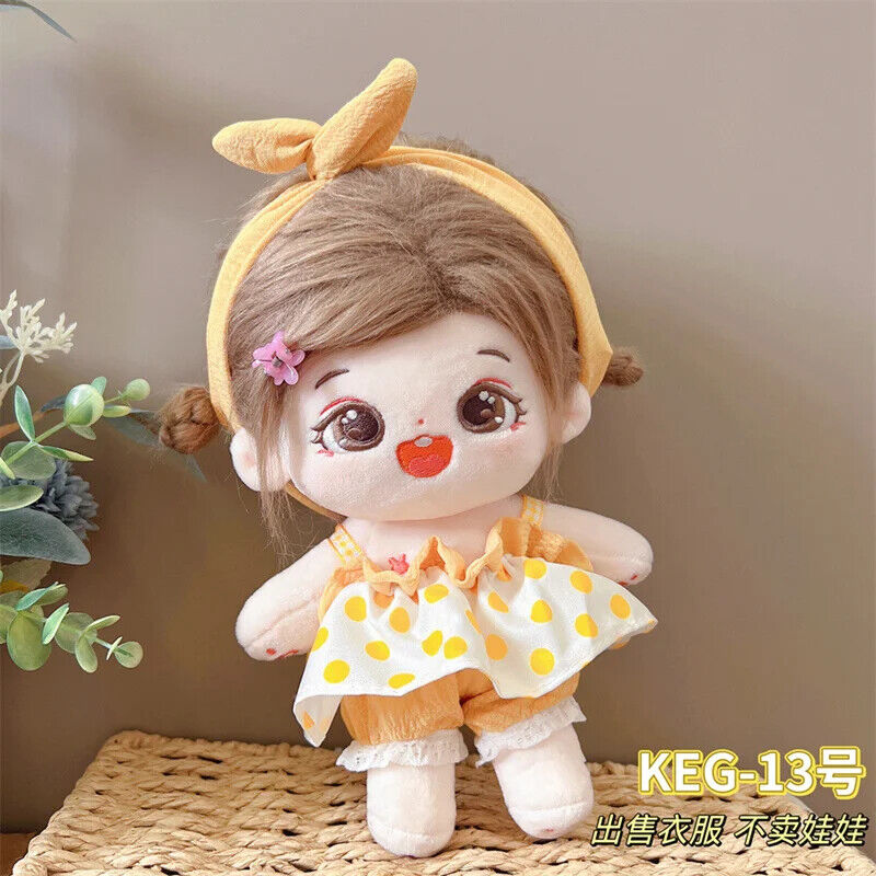 Puppenkleider für 20 cm Baumwoll-Idolpuppen – Prinzessinnenkleid und Overalls