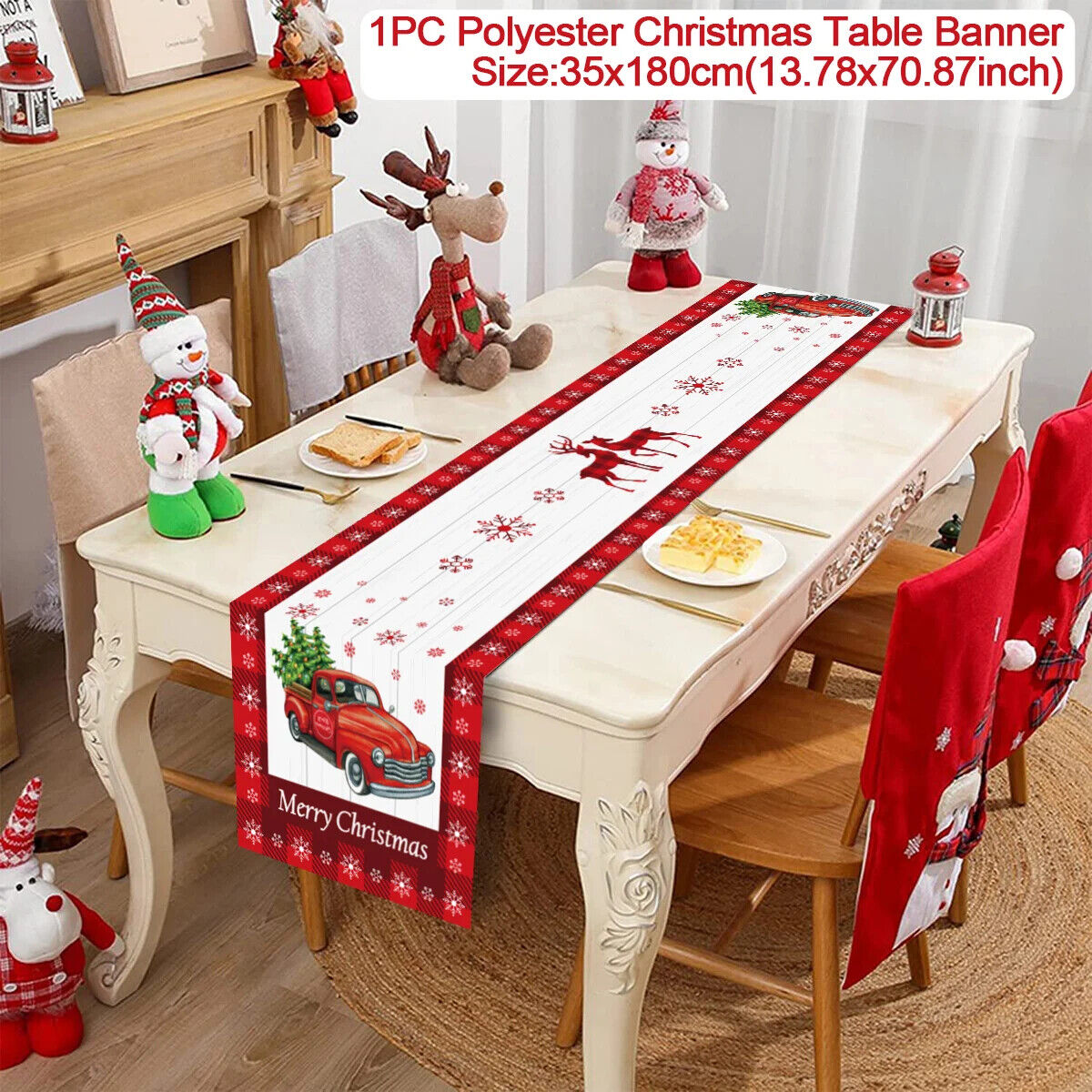 Tischdecke Weihnachten Tisch Läufer Dekoration Christmas Tischbezug Tischdeko