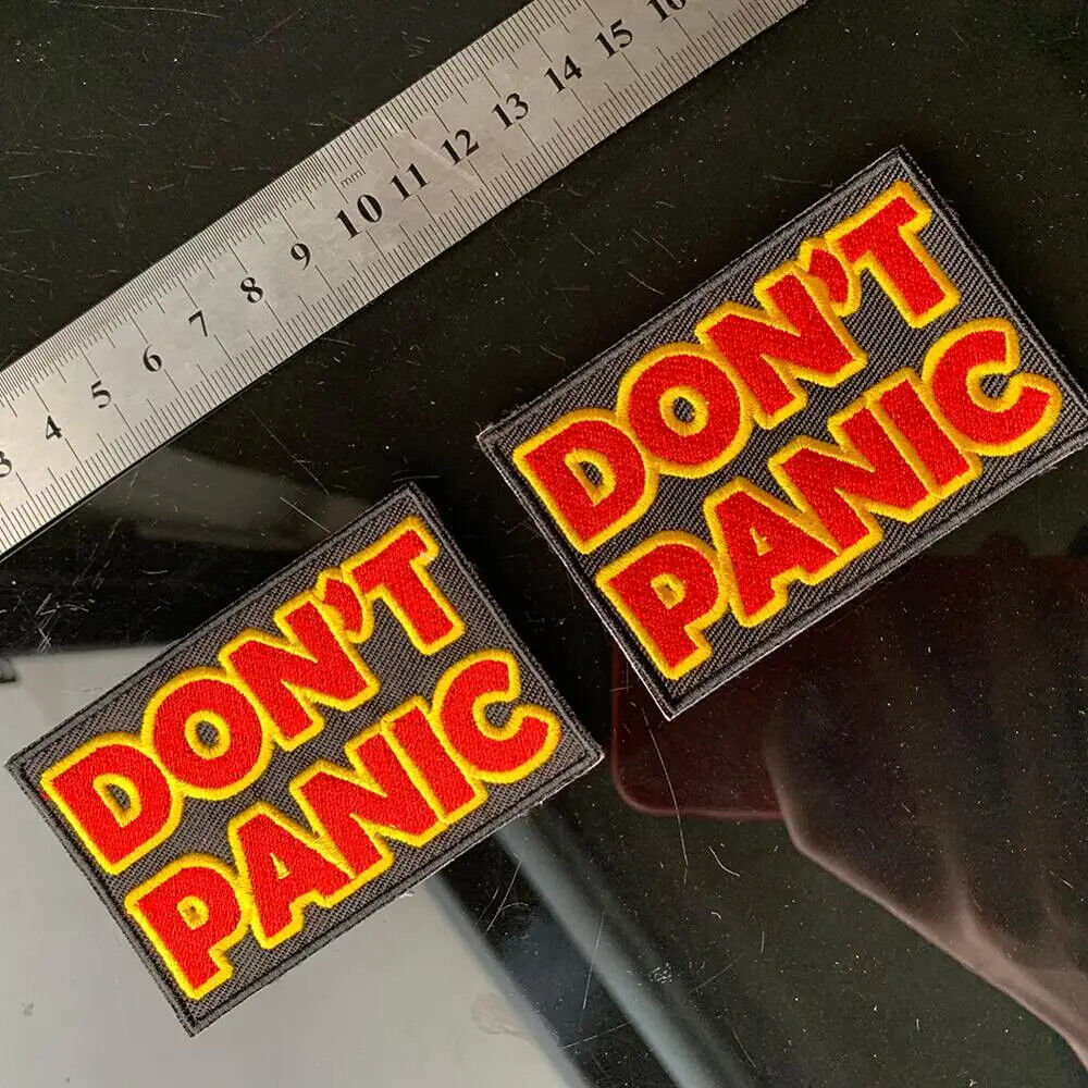 Don't  Panic Aufkleber Patchwork Gestickt für Tshirts Klamotten DIY Aufnäher