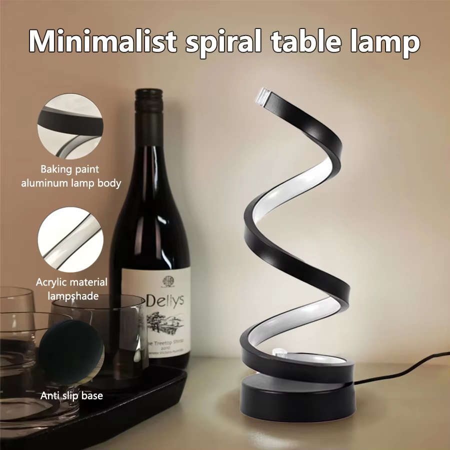 Schreibtischlampe LED Nachtlicht Spirale Modern klassisch Design hell dimmbar