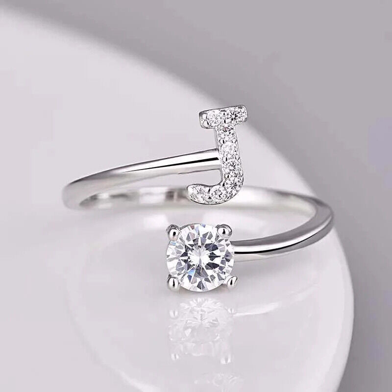 Buchstabenring Gold Silber A-Z Größenverstellbare Größe Ring Für Frauen Geschenk