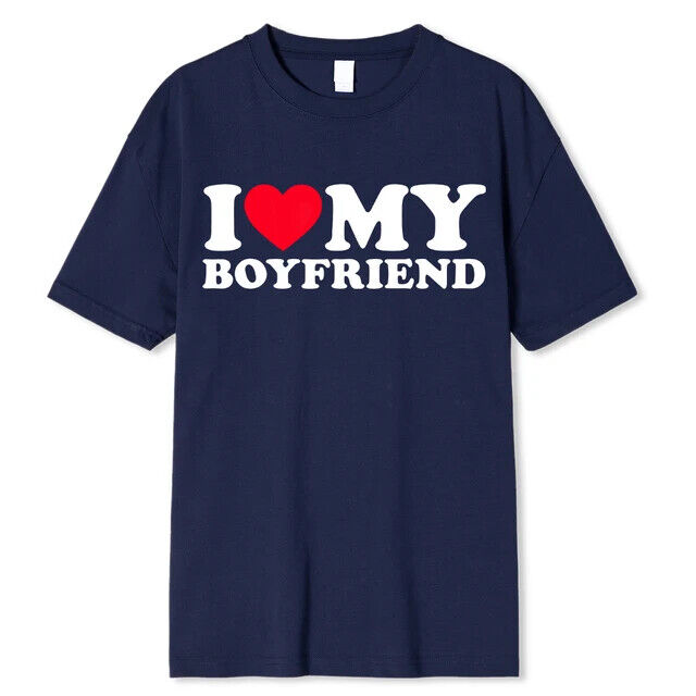 I LOVE MY BOYFRIEND Shirt Damen T-Shirt Liebe Valentinstag Geschenk Partner