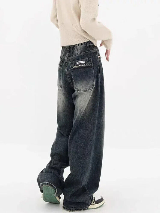 HABO Baggy Jeans Damen Y2K Vintage Retro Lange Hose Streetwear Trendy 
