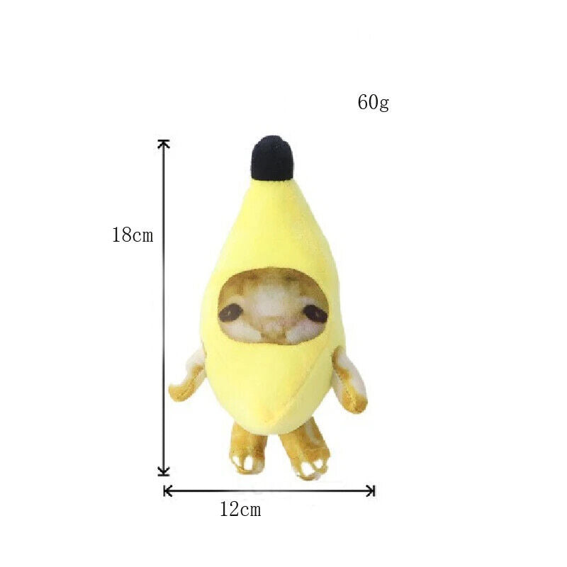 17 Cm Bananenkatzen-Puppen-Anhänger, Schlüsselanhänger,Weinende Fröhliche Banane