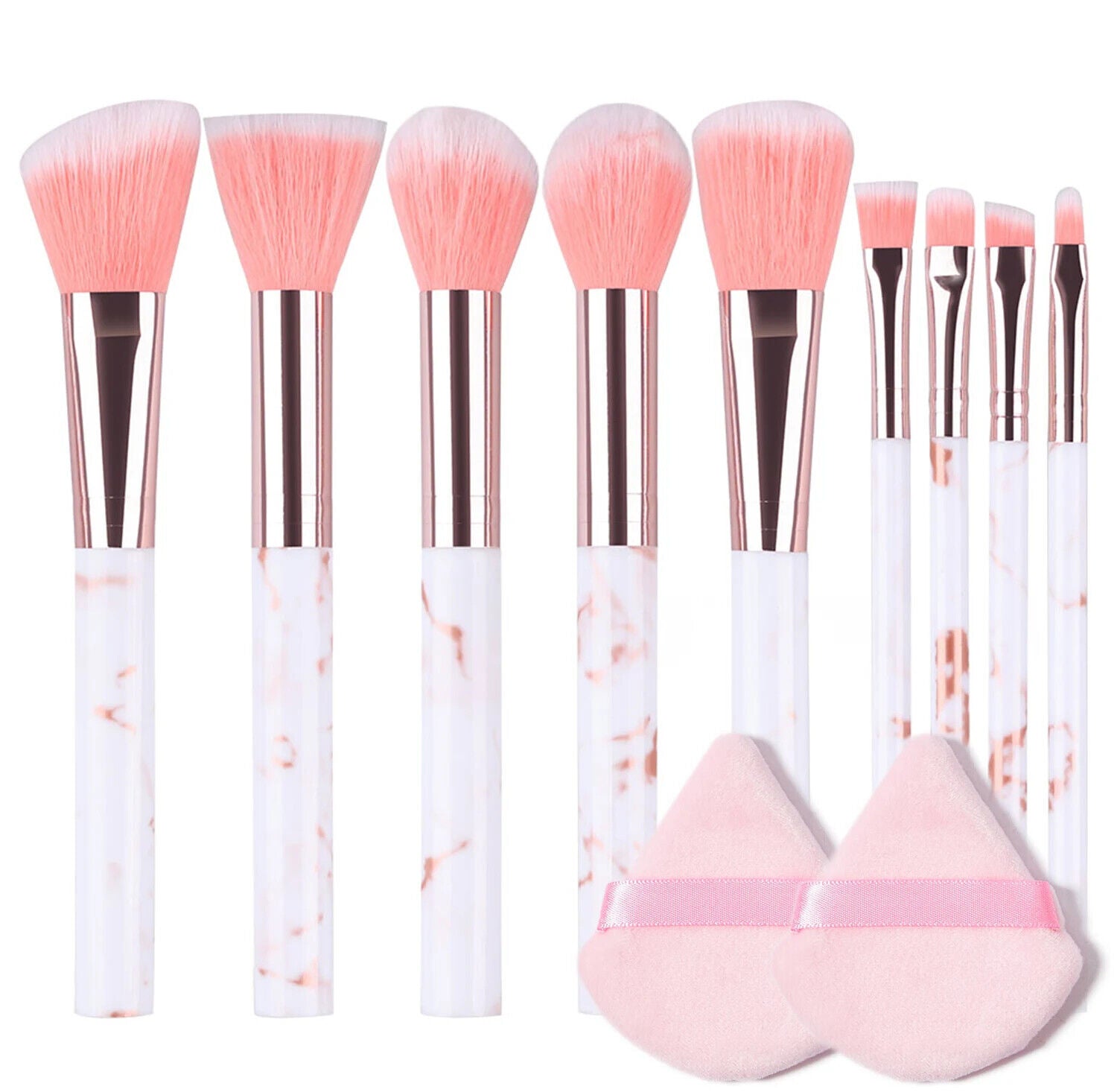 Makeup Pinsel 10 Stück Marmor Make-Up Set Professionell Foundation Puder etc.