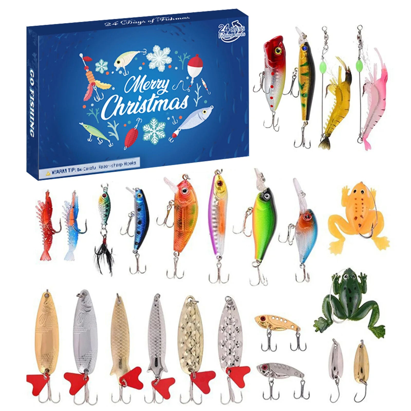 HABO Angeln Adventskalender Angelhaken Weihnachten Fisch Köder Geschenk 2024