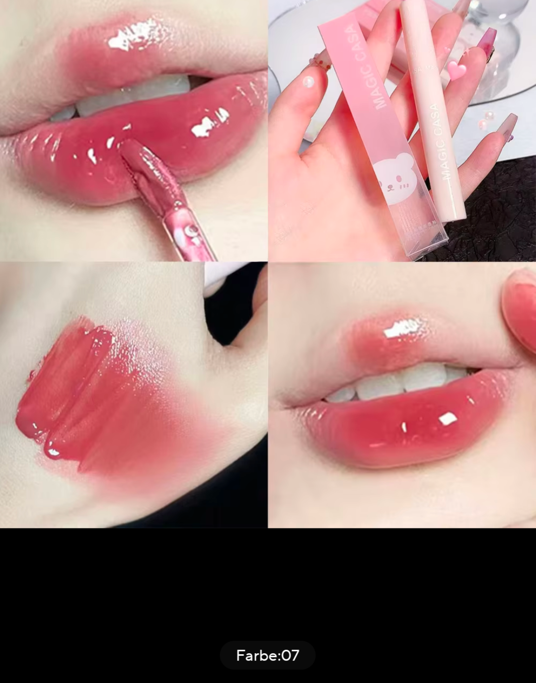 Lipgloss Bär Design glänzende Lippen Spiegelung Frauen Kosmetik Beauty Gloss