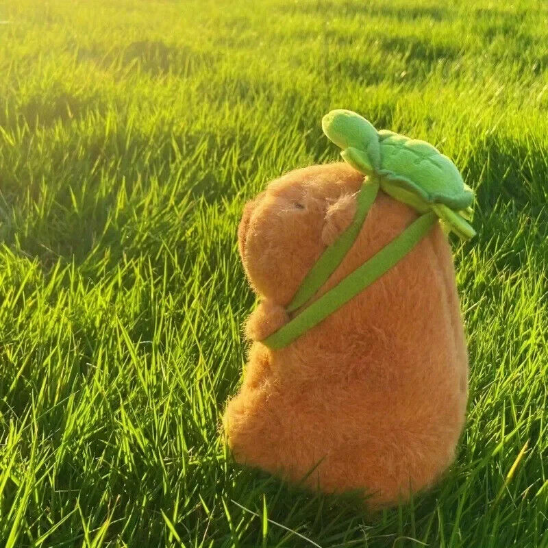 HABO 23cm Capybara Plüschtier Kuscheltier Braun Rucksack Süß Geschenk Mädchen