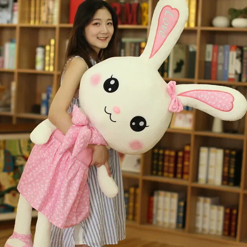 Kaninchen Plüschtier 120cm Niedlich Hase Kuscheltier Riesig Rock Geschenk Mädche