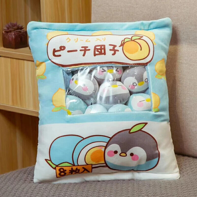 Plüsch-Snacktasche – Süße Mini-Puppen & Kissen im Frucht- und Tierdesign