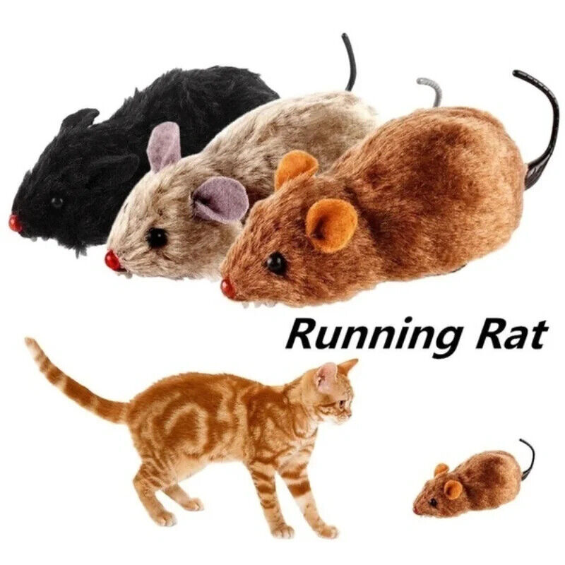 Rennende Maus Katzenspielzeug Lebensechte Plüsch Maus fahrend Ratte Spielzeug