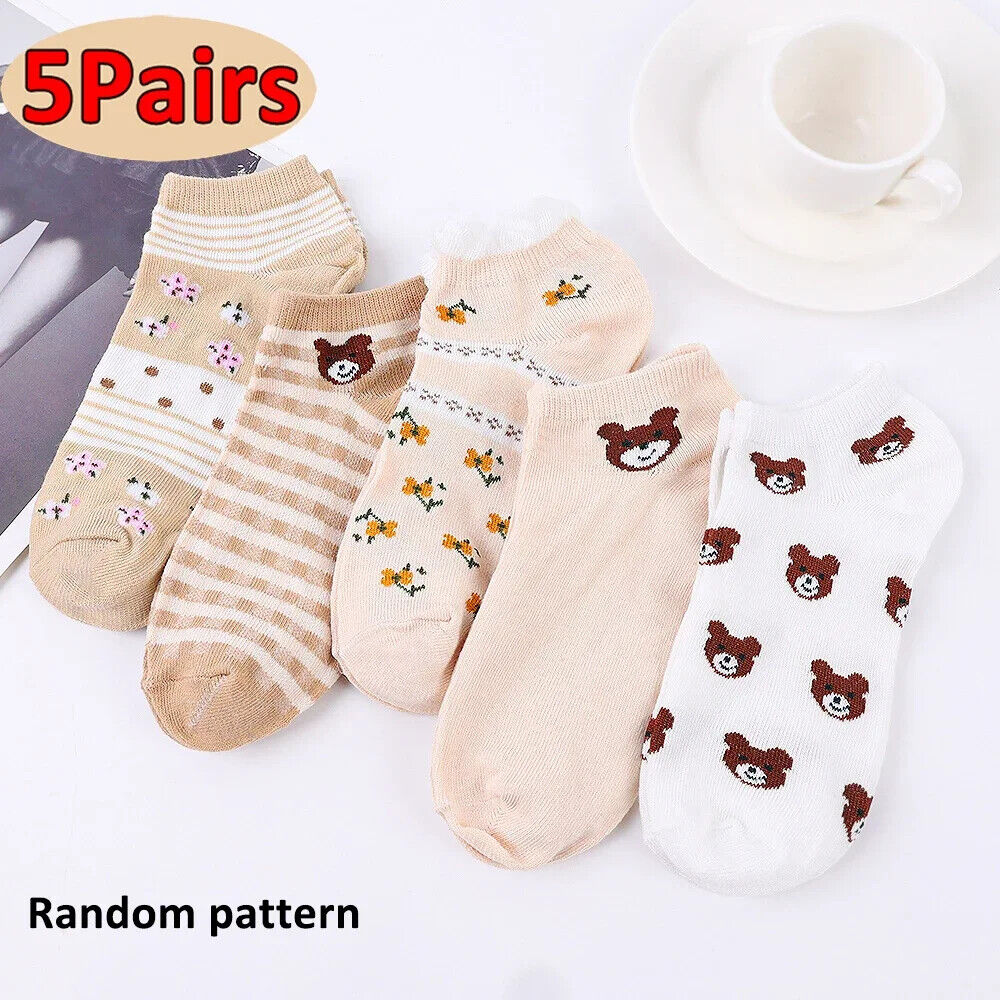 HABO Baumwoll Socken Katzen Bären Design lustige Socken atmungsaktiv Geschenk
