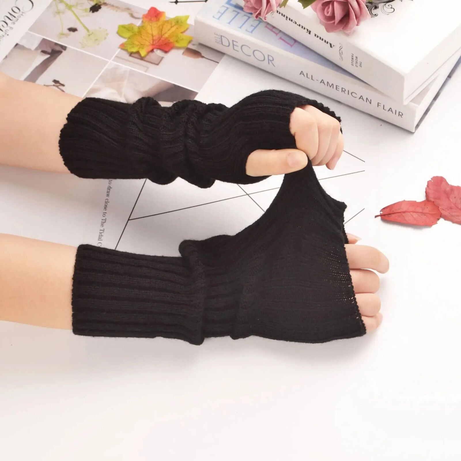 HABO 30 Cm Fingerlose Handschuhe Hand Stulpen Frauen Winter Warm Gestrickt Korea