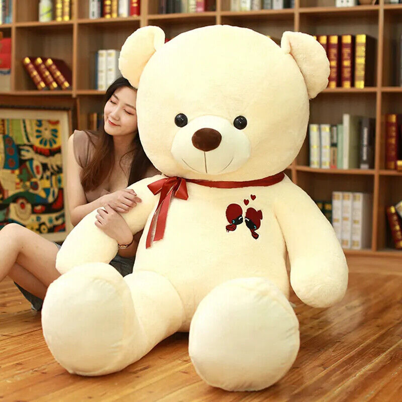 großer Teddybär – Riesiges, weiches Plüschtier mit Schleife