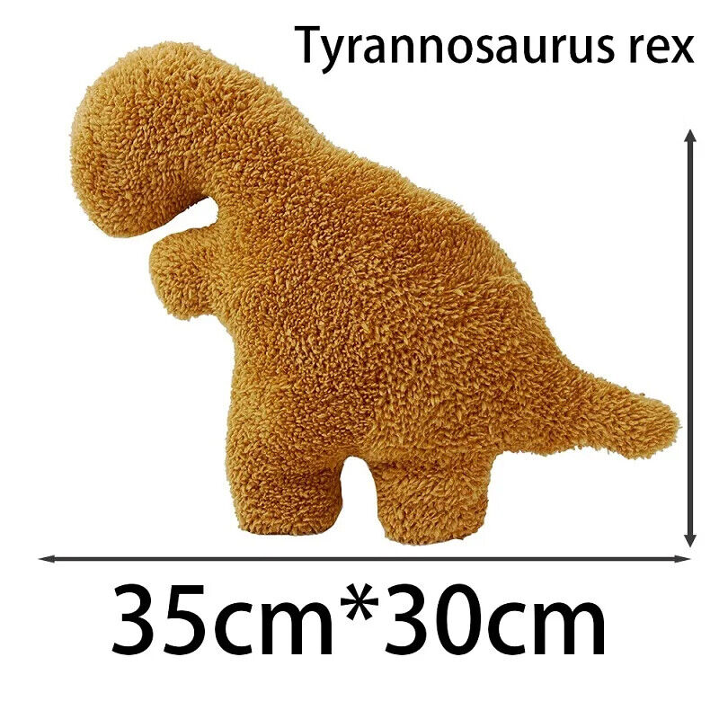 Dino Nugget Kissen Plüsch Kinder Dinosaurier Geschenk Tyrannosaurus Braun