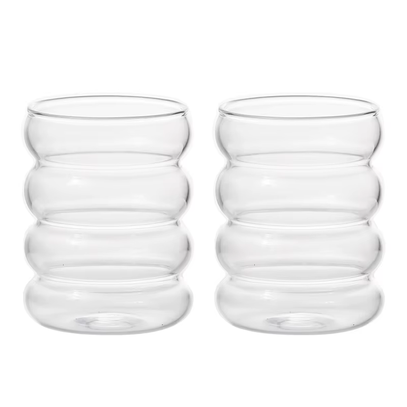 HABO 350ml Glas in Raupen Form Matcha Kaffee Ästhetisch Saft Küche Gläaser Set