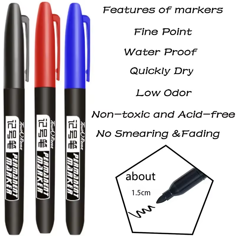 HABO 6-teiliger Permanentmarker Set für Zeichnungen Wasserdichte Tinte