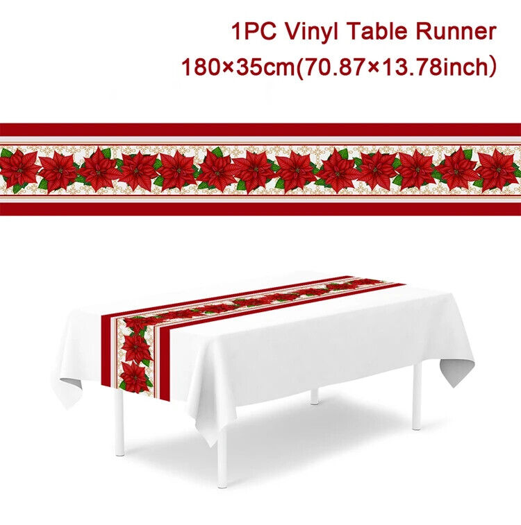 Tischdecke Weihnachten Tisch Läufer Dekoration Christmas Tischbezug Tischdeko