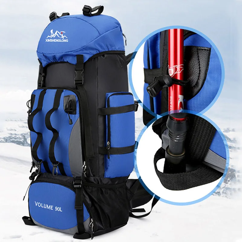 HABO 90L Wasserdicht Wandern Camping Rucksack Trekking Backpacking Groß Fächer