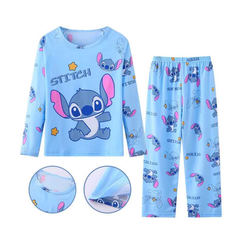 Stich Kinder Pyjamas Schlafanzug Für Jungen Und Mädchen 2 Teiler Sets Geschenk