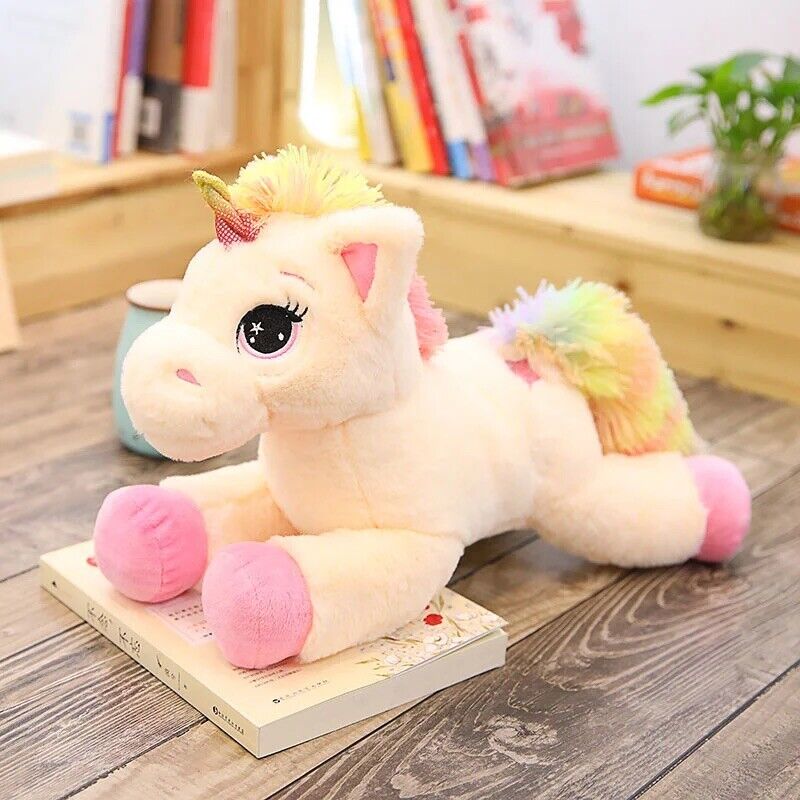 Einhorn Plüschtier 80cm Riesig Groß Stofftier Kinder Geschenk Realistisch Party