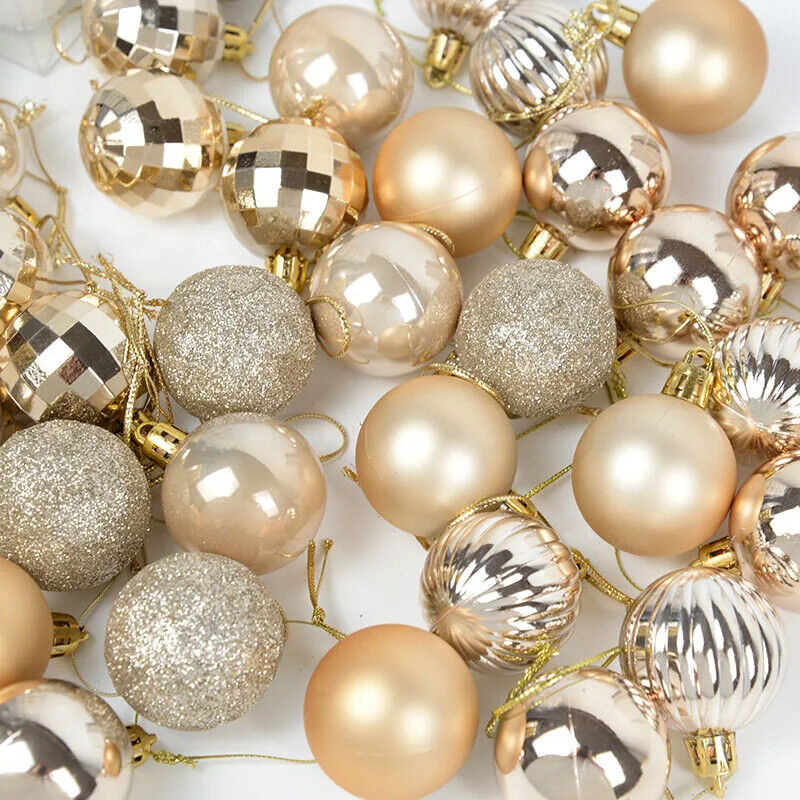 Weihnachtskugeln Weihnachtbaum Kugeln Dekoration für Christbaum Bunt Gold Silber