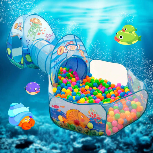 HABO Baby Ball Becken Spiele Zelt Laufstall Kinder Spieltunnel Bällebad Rosa Bla