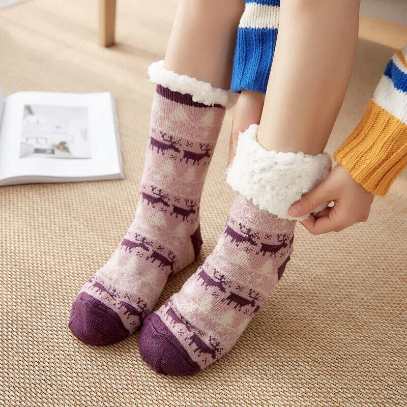 HABO Warme Wintersocken Weihnachtsdesign  Weihnachten Plüsch Socken Geschenk
