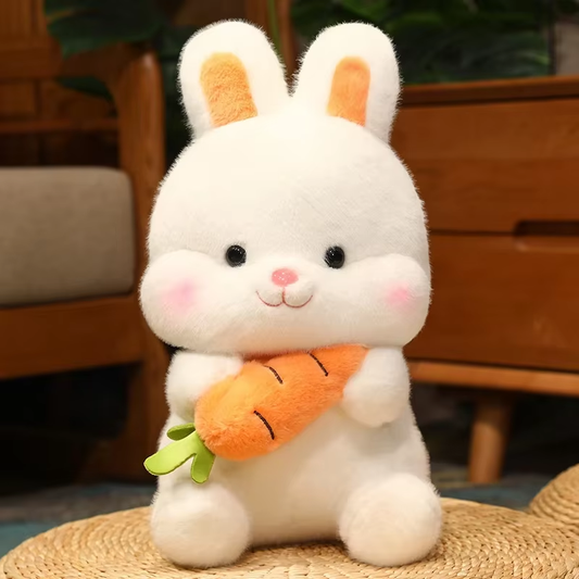 Süßer Hase mit Karotte Plüschtier Kuscheltier Kaninchen Stofftier Spielzeug