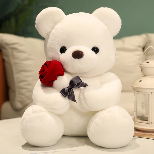 HABO Teddy Mit Rose Teddybär Plüschtier Bär Valentin Geschenk Freundin Romantisc